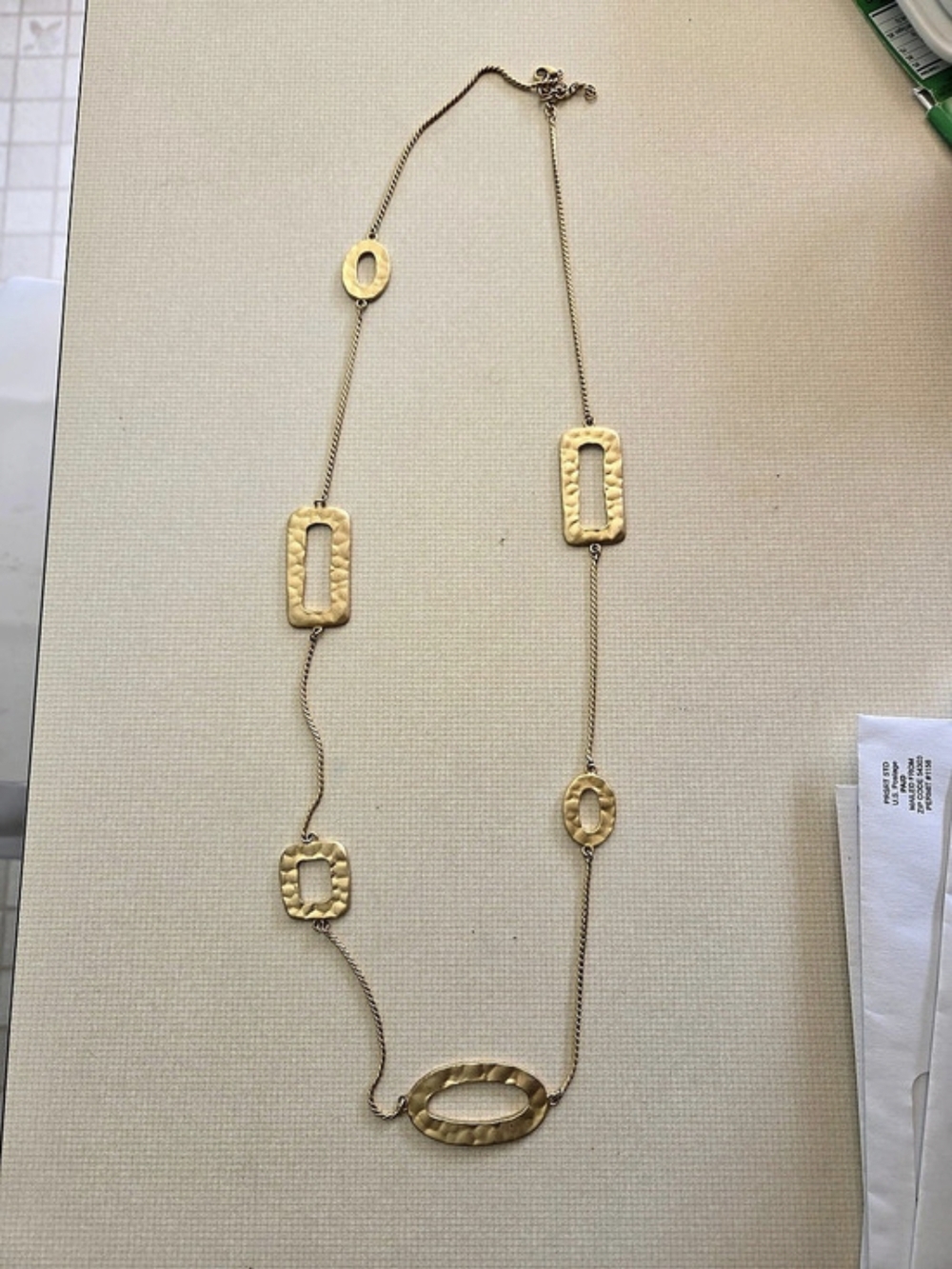 Gold-Tone Geometric Necklace Like New
